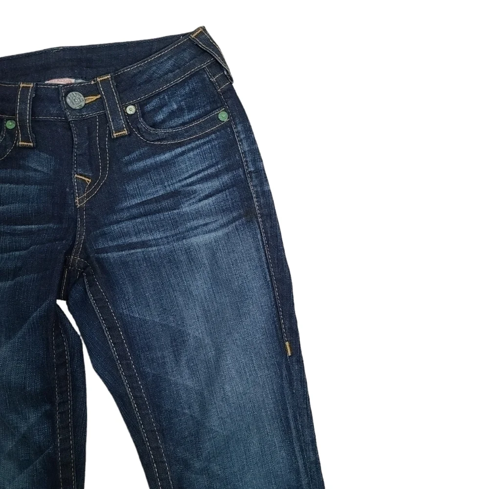 True Religion Avery Straight leg Jeans in Blue Women's Size 24 - Picture 7 of 13